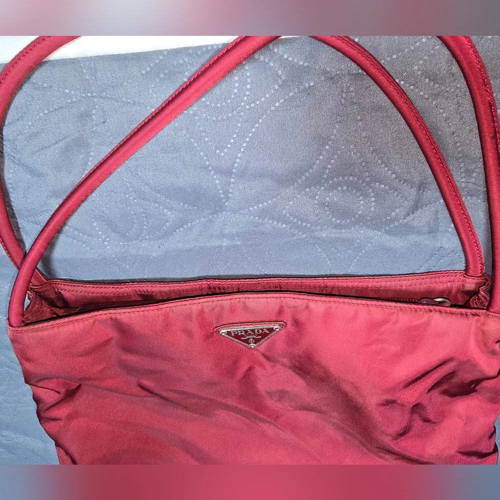 Prada Tessuto Nylon City‎ Tote Bag Purse Porpora Red W/ Authencity Cards